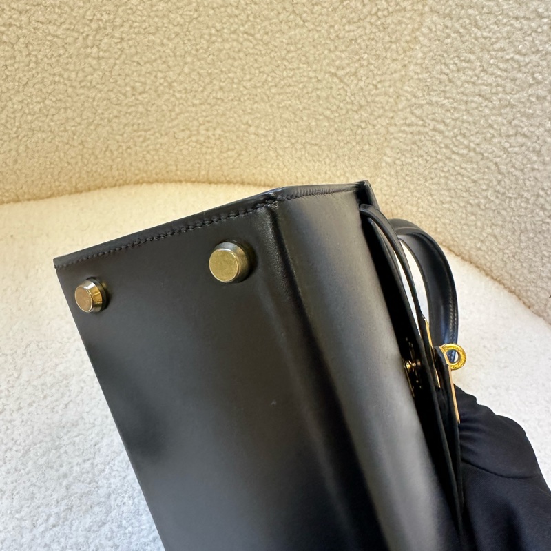 愛馬仕Hermes Kelly 25黑金Box皮，C刻。-15