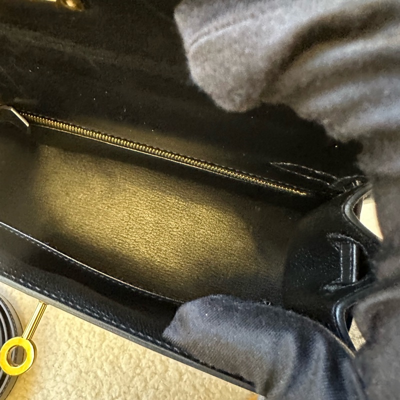 愛馬仕Hermes Kelly 25黑金Box皮，C刻。-23