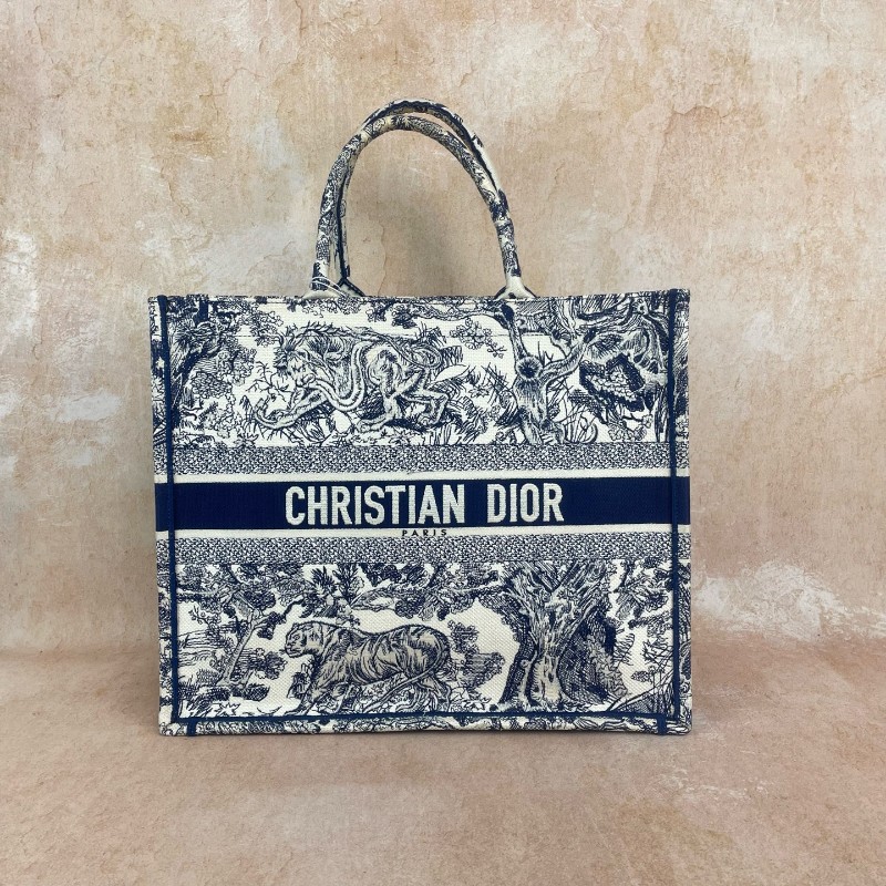 Dior/迪奧 BookTote 動物園老花刺繡大號托特包 手提包-0
