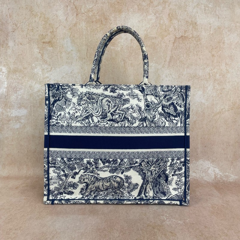 Dior/迪奧 BookTote 動物園老花刺繡大號托特包 手提包-1
