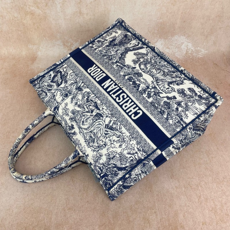 Dior/迪奧 BookTote 動物園老花刺繡大號托特包 手提包-4