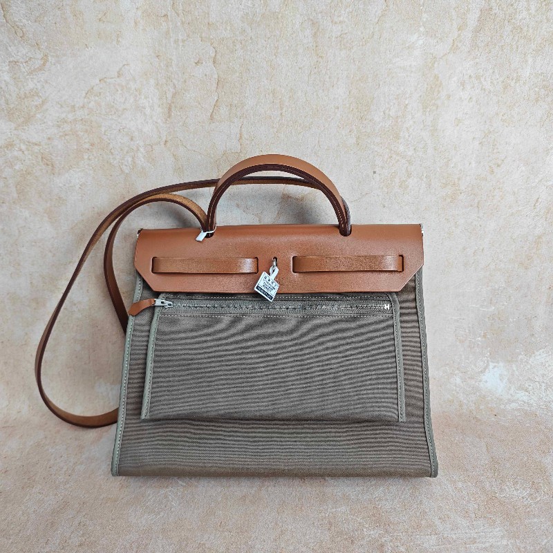 Hermes愛馬仕 herbag31 金棕拼大象灰-1