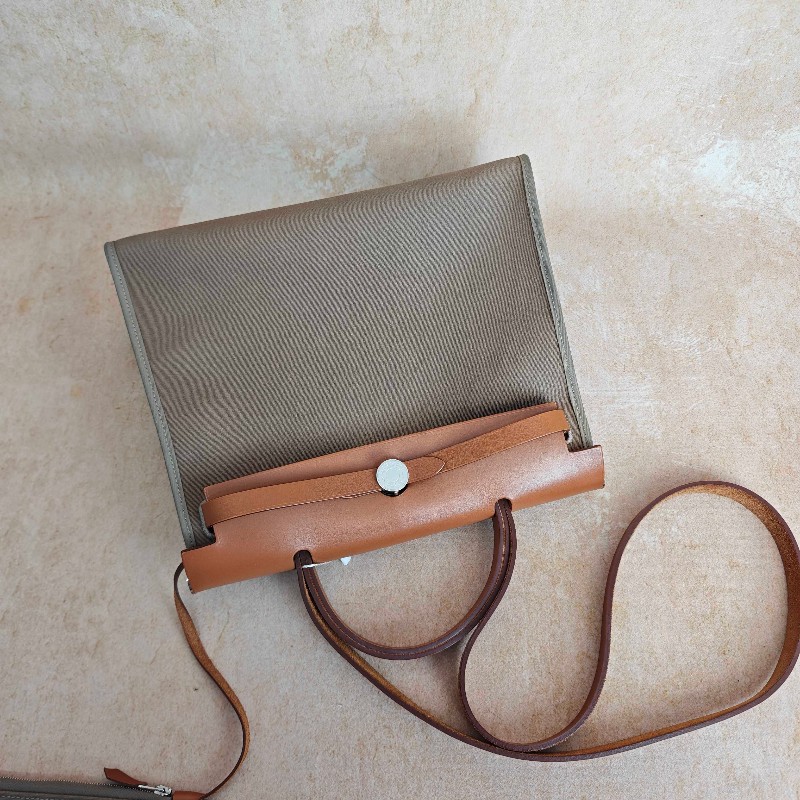 Hermes愛馬仕 herbag31 金棕拼大象灰-5