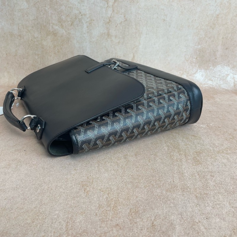 Goyard citadin系列公文包 經典黑色拼皮-2