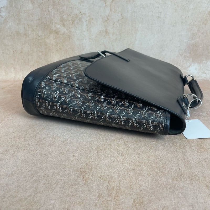 Goyard citadin系列公文包 經典黑色拼皮-3