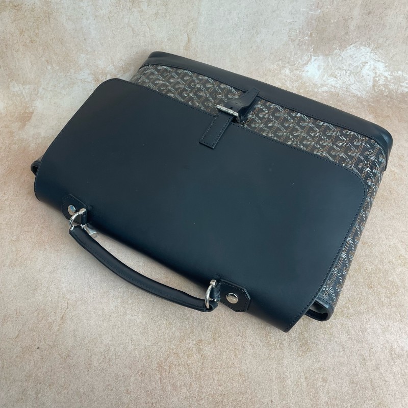 Goyard citadin系列公文包 經典黑色拼皮-4