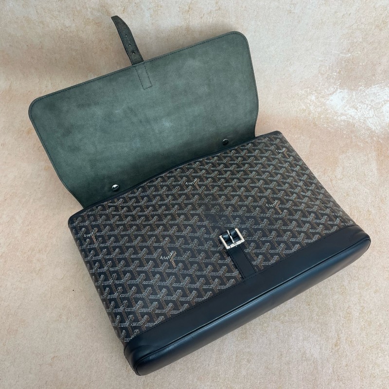 Goyard citadin系列公文包 經典黑色拼皮-6