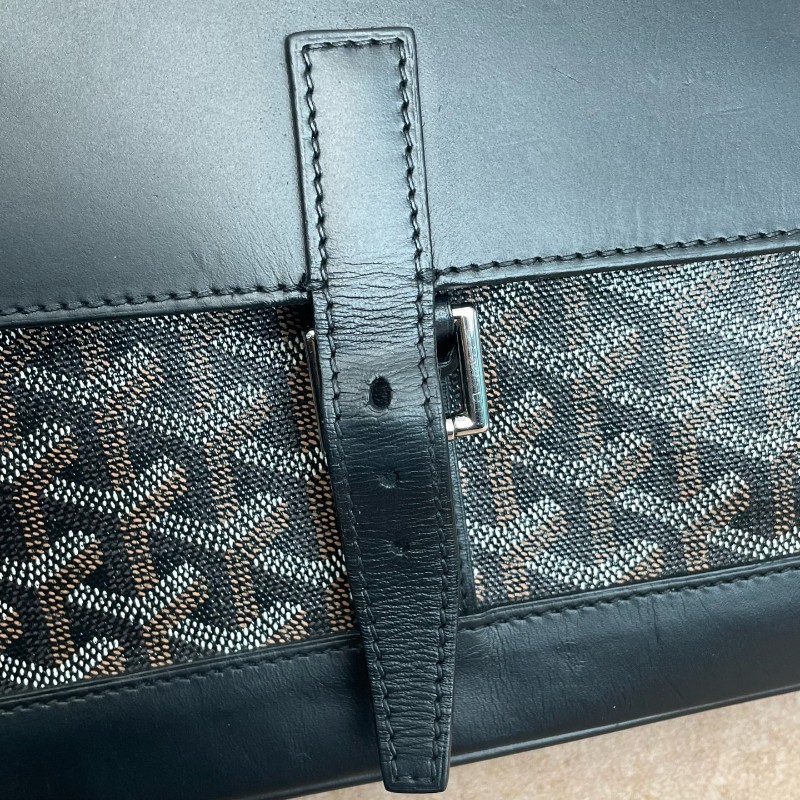 Goyard citadin系列公文包 經典黑色拼皮-13