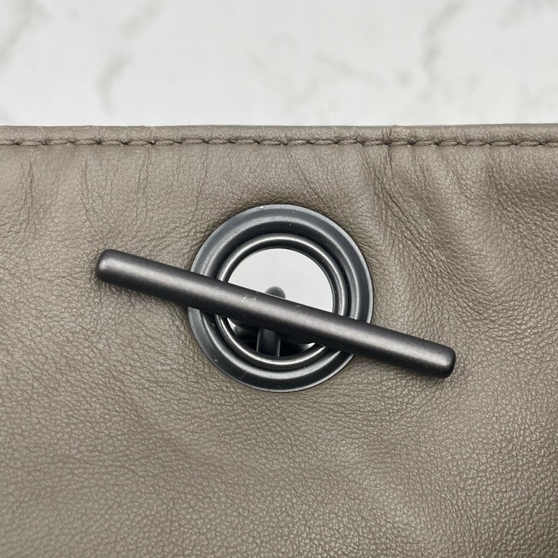 BV 棕色編織全皮鏈條 肩背包-17