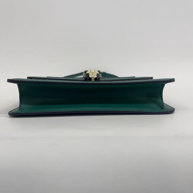 Bvlgari 綠色全皮蛇頭woc鏈條 斜背包肩背包-5