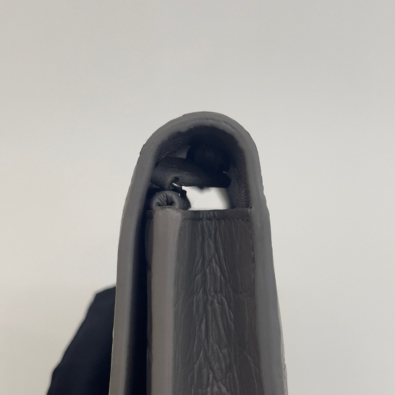 Saint laurent 流蘇kate灰銀霧面鱷魚壓紋19cm-16