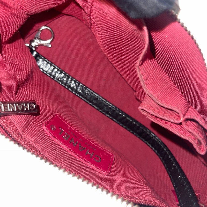 Chanel 黑白拼色牛皮小號流浪鏈條肩背包-7