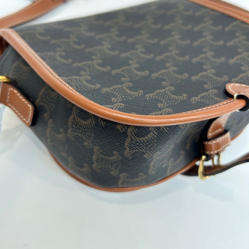 Celine 老花凱旋門馬鞍包 斜背包-11