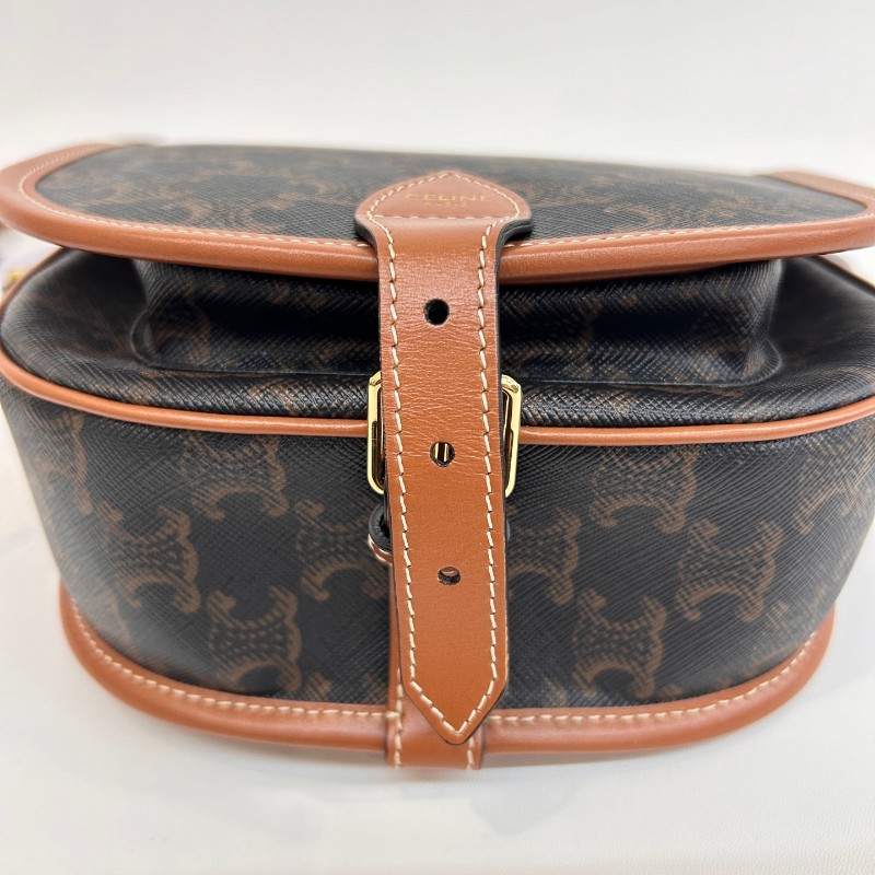 Celine 老花凱旋門馬鞍包 斜背包-13