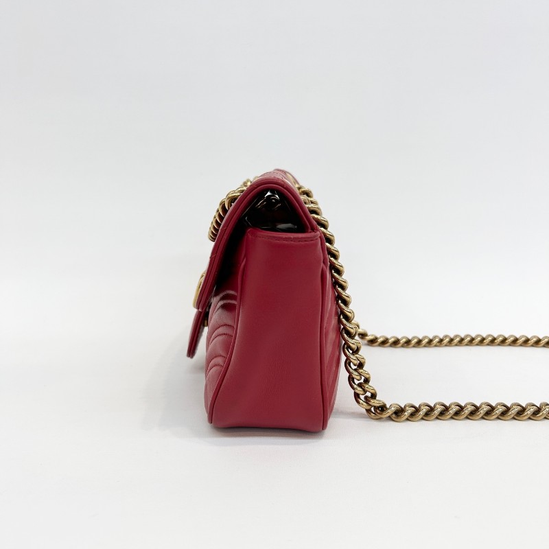 Gucci 紅色全皮馬蒙22 斜背包肩背包-2