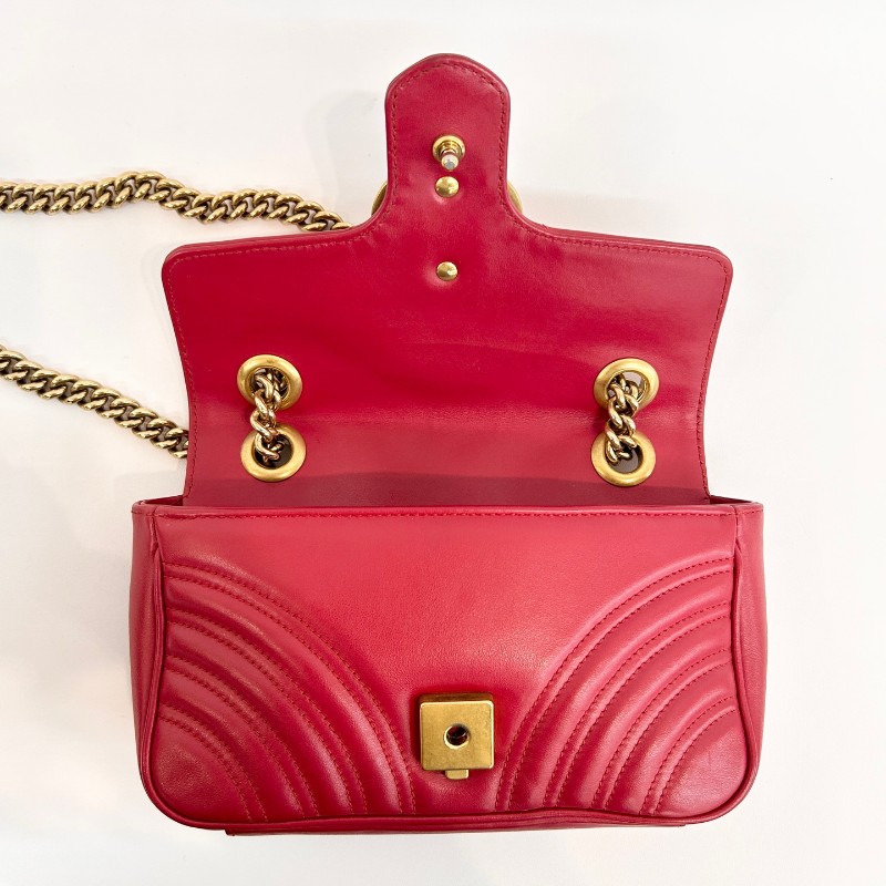 Gucci 紅色全皮馬蒙22 斜背包肩背包-7
