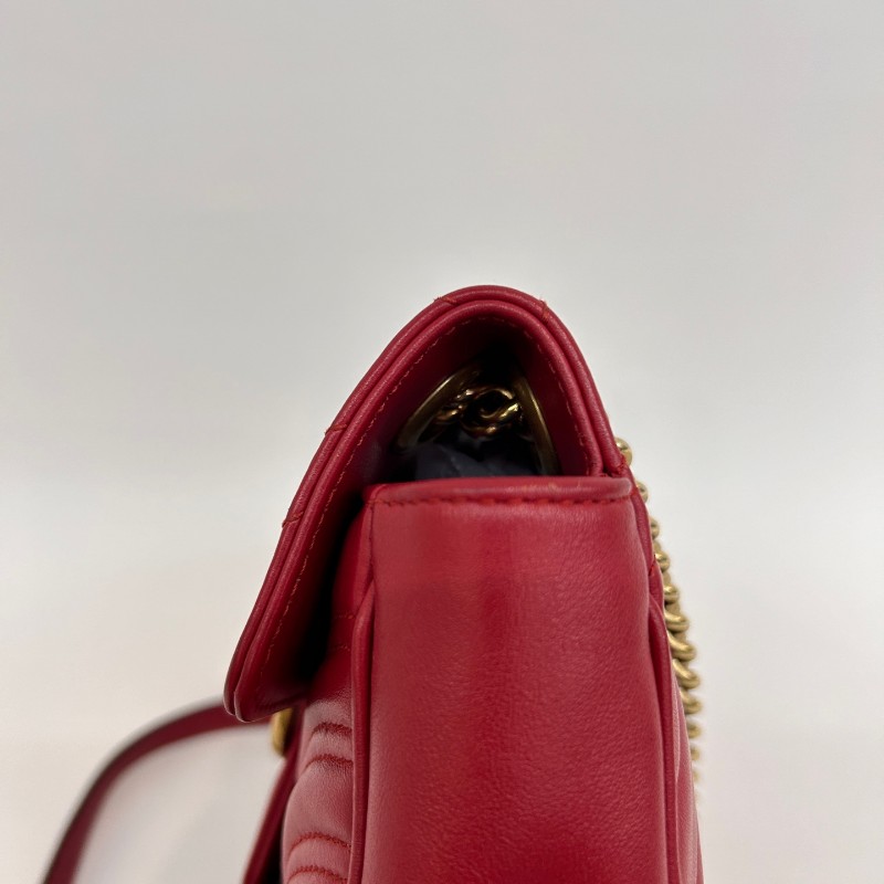 Gucci 紅色全皮馬蒙22 斜背包肩背包-15