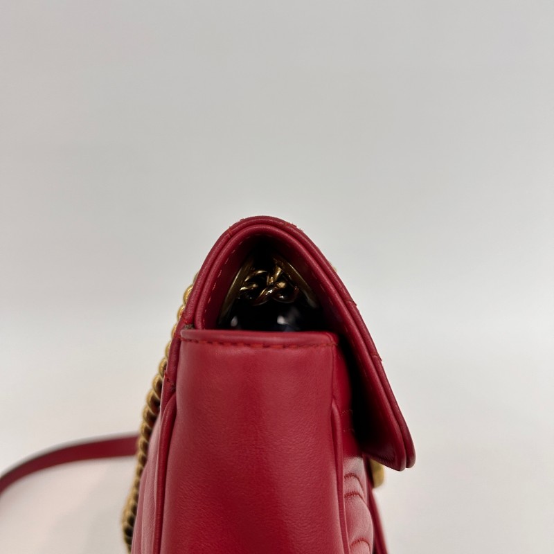 Gucci 紅色全皮馬蒙22 斜背包肩背包-16