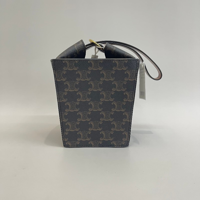 Celine 凱旋門牛皮老花手提盒子包-0