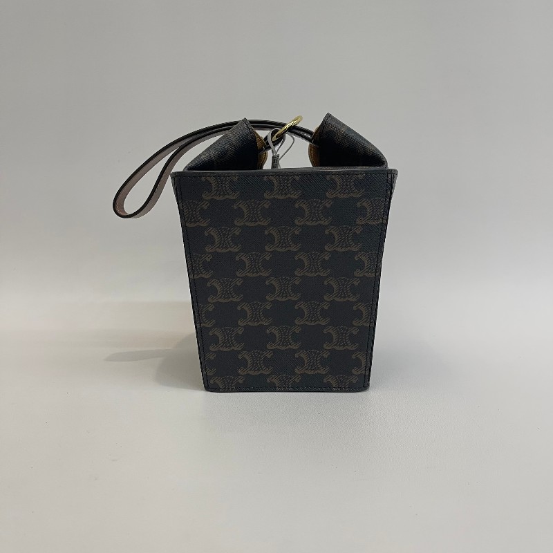 Celine 凱旋門牛皮老花手提盒子包-4