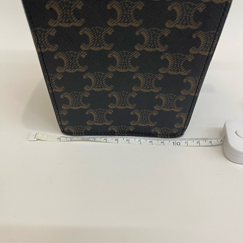 Celine 凱旋門牛皮老花手提盒子包-21