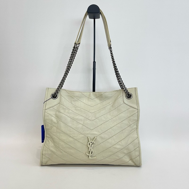 YSL 白銀長款shopping bag鏈條包 肩背包-0