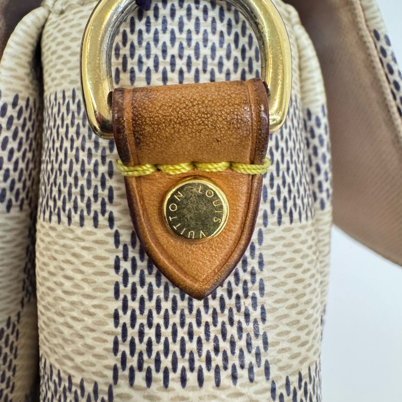 Vuitton 白色棋盤格郵差流蘇肩背包斜背包-10