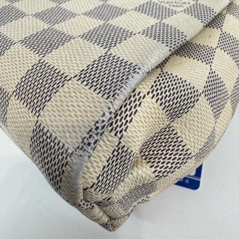 Vuitton 白色棋盤格郵差流蘇肩背包斜背包-15