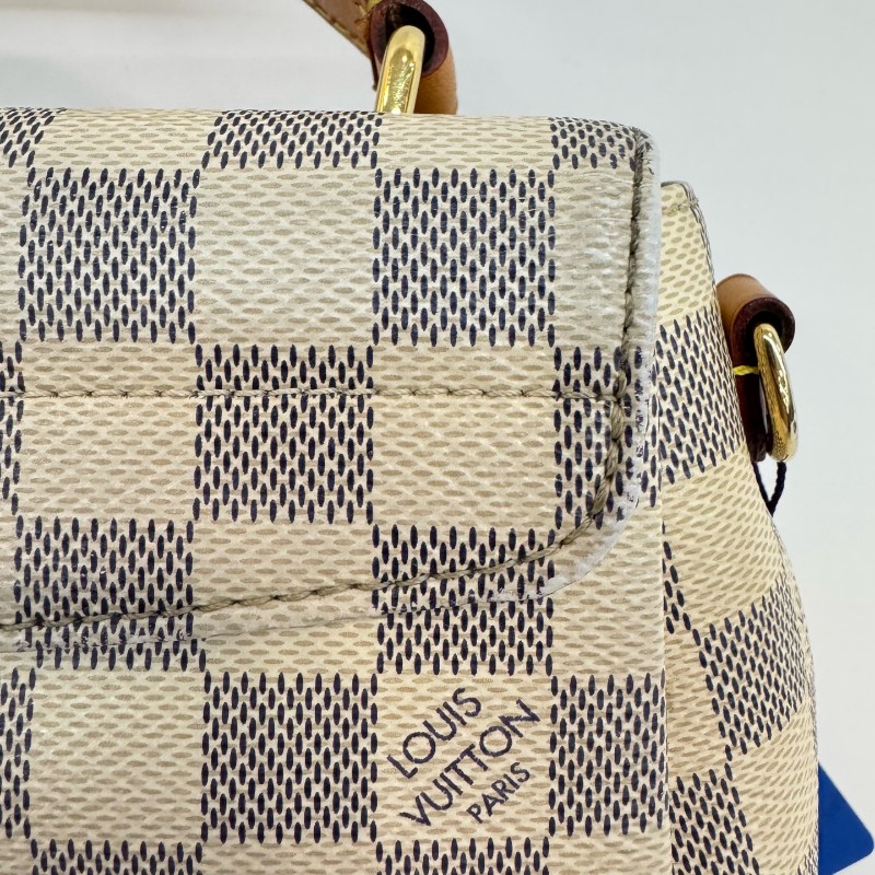 Vuitton 白色棋盤格郵差流蘇肩背包斜背包-18