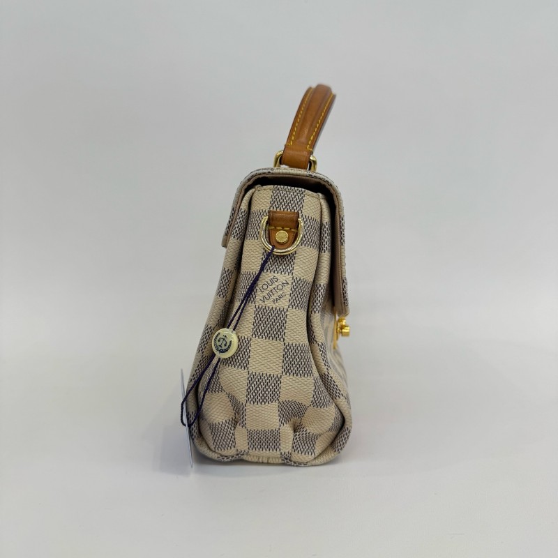 Vuitton 白色棋盤格郵差流蘇肩背包斜背包-22