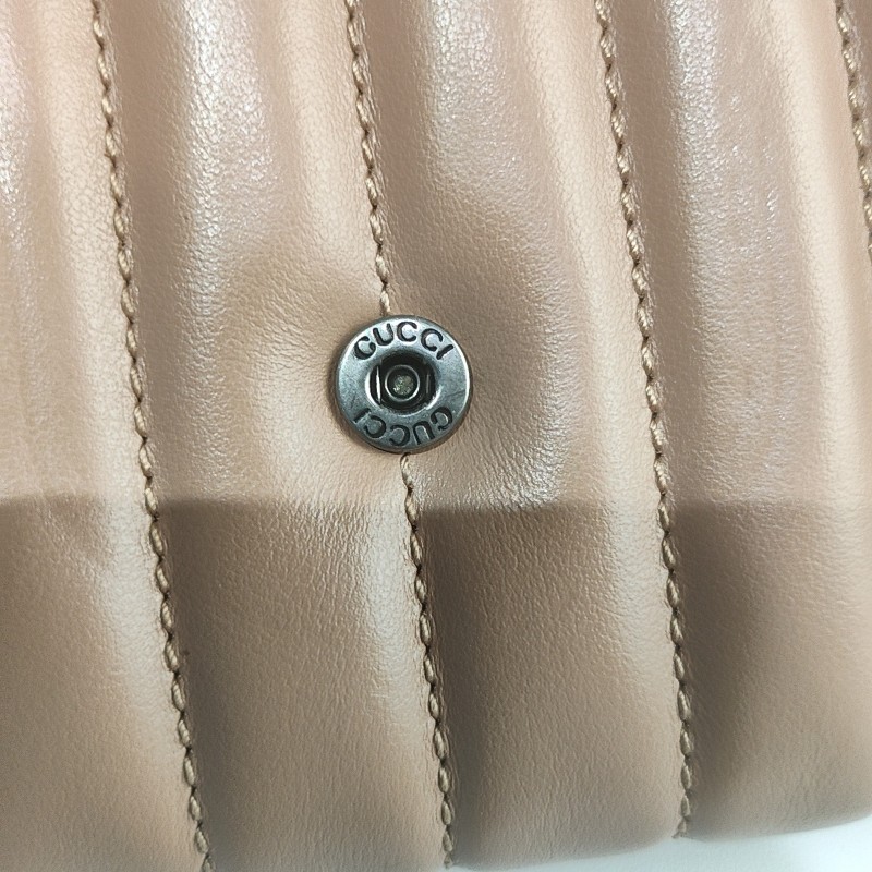 Gucci 馬蒙米色縫皮革迷你底長20cm-3