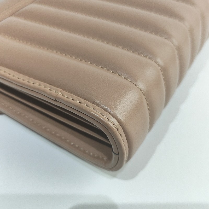 Gucci 馬蒙米色縫皮革迷你底長20cm-14