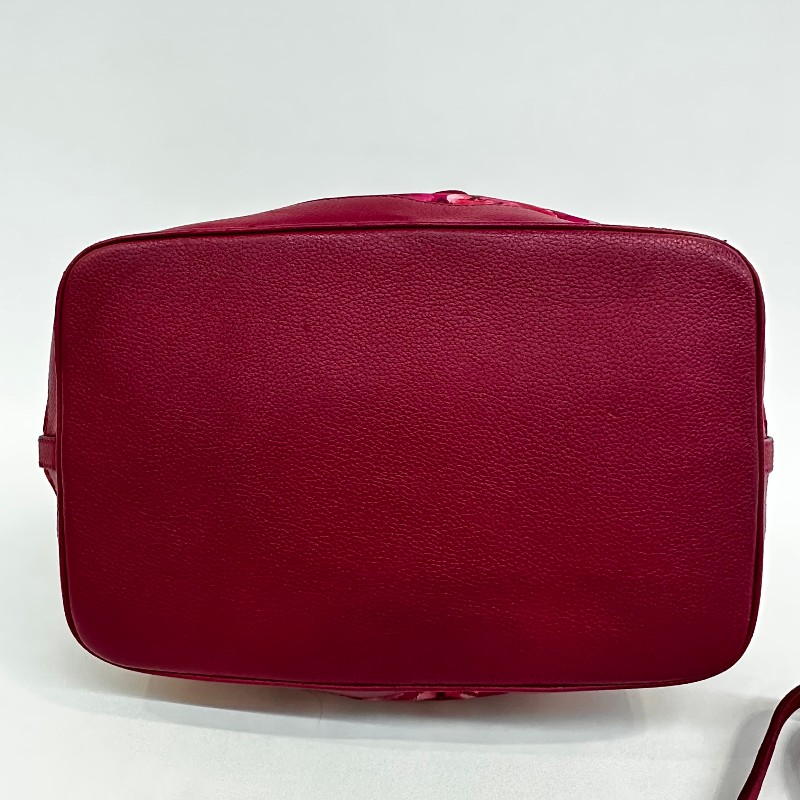 Louis Vuitton玫粉色尼龍老花限定水墨畫抽繩斜挎水桶包-3