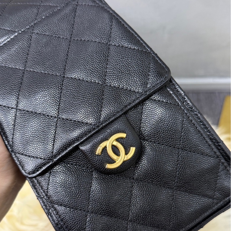 台灣專櫃CHANEL 25 bag Hobo黑金荔枝 小號 晶片款 女款手提包-1