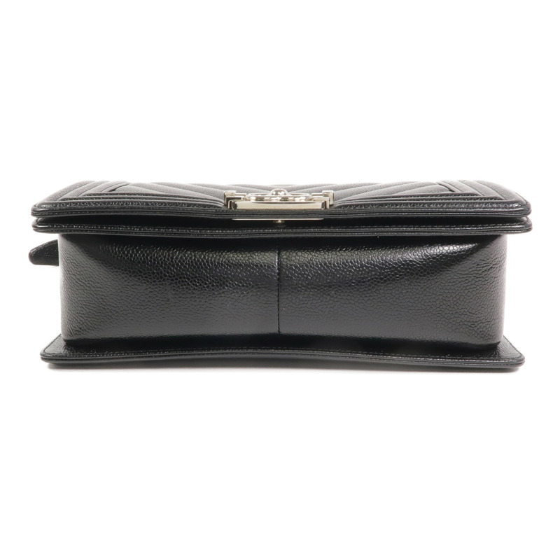 CHANEL 牛皮皮革Boy 25銀扣鏈帶肩背袋-3