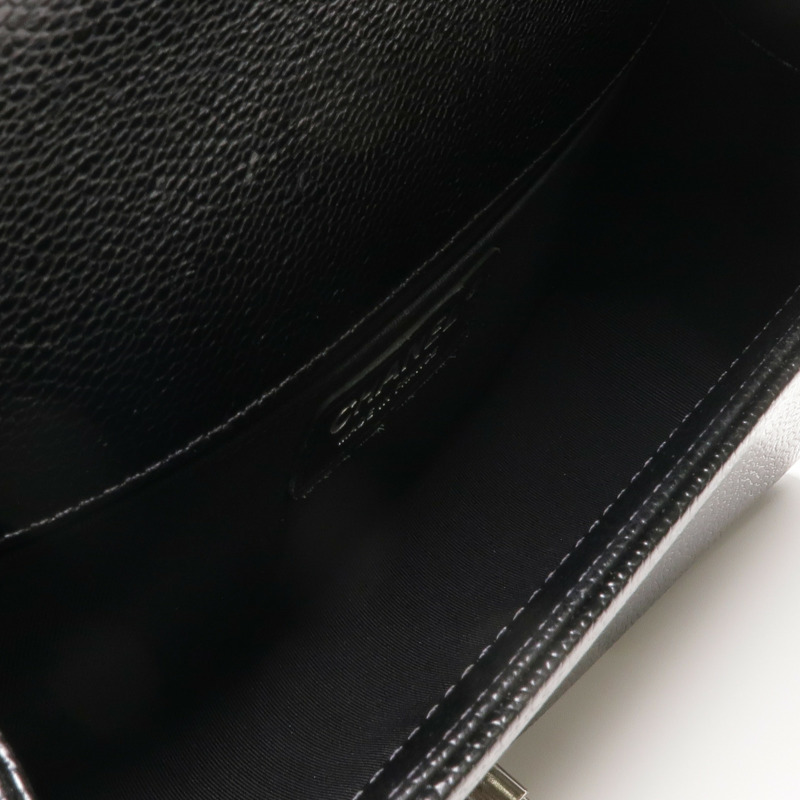 CHANEL 牛皮皮革Boy 25銀扣鏈帶肩背袋-4