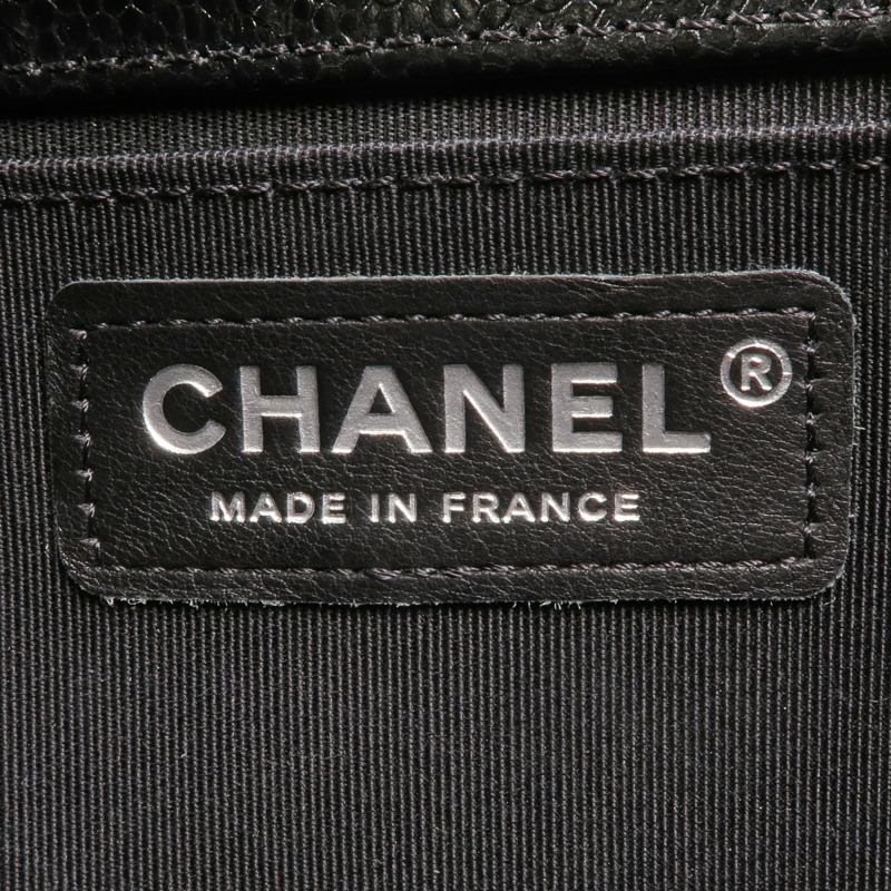 CHANEL 牛皮皮革Boy 25銀扣鏈帶肩背袋-5