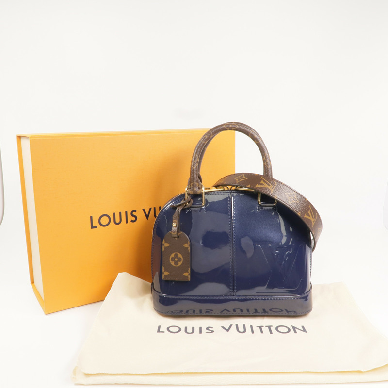LOUIS VUITTON Monogram/Monogram Vernis Alma BB金扣手挽肩背兩用袋-9