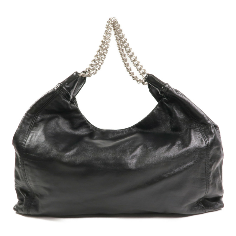 CHANEL 牛皮皮革Vintage Chain Shoulder Bag銀扣鏈帶肩背袋-2
