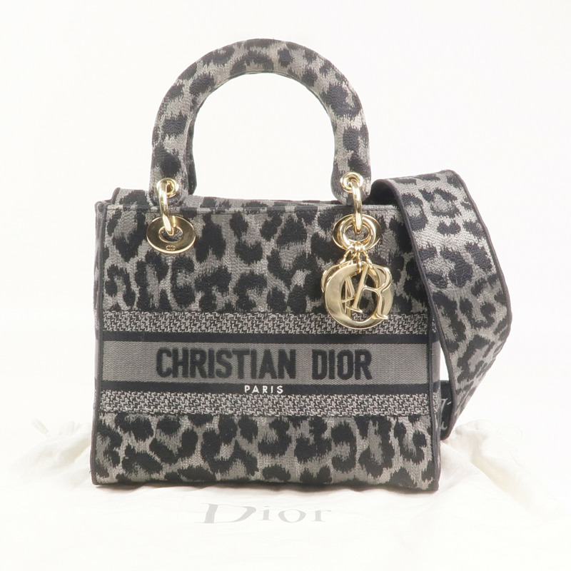 Dior 帆布Lady D-Lite金扣手挽肩背兩用袋-8