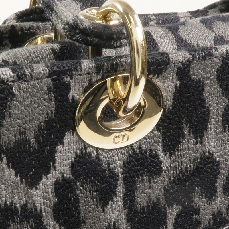 Dior 帆布Lady D-Lite金扣手挽肩背兩用袋-10