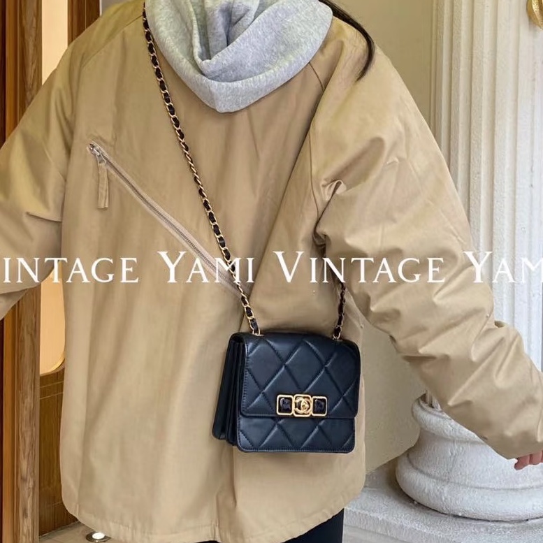 ✨Chanel 黑金鏈條方胖子 晶片款 98🆕 牛皮 可放手機📱-0