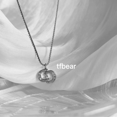 Christian Dior 經典銀色CD水鑽項鍊  極美稀有款✨