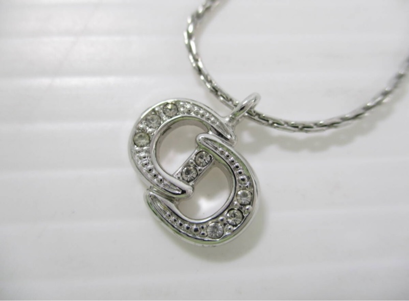 Christian Dior 經典銀色CD水鑽項鍊  極美稀有款✨-1