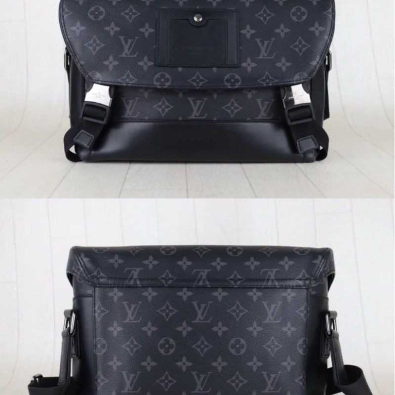 「JL精品代購」98新 LV Voyager黑花郵差包 ic 芯片款-2
