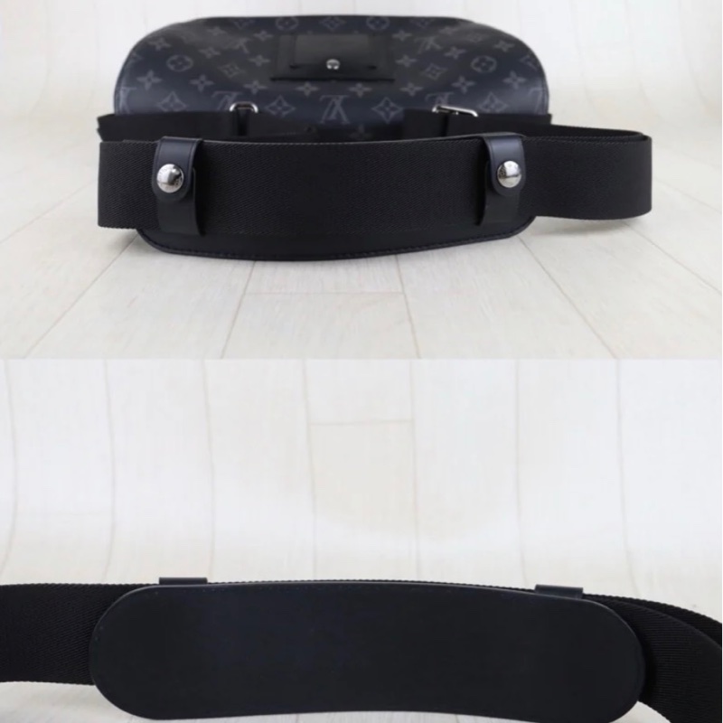 「JL精品代購」98新 LV Voyager黑花郵差包 ic 芯片款-8