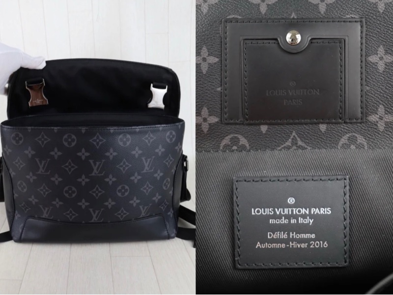 「JL精品代購」98新 LV Voyager黑花郵差包 ic 芯片款-9
