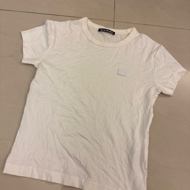 Acne studios白色小臉logo短袖T-shirt-5