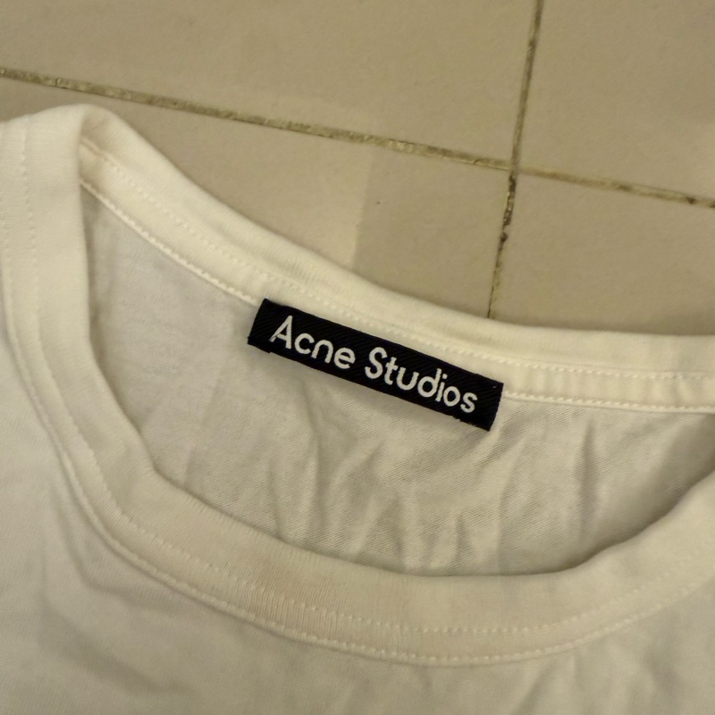 Acne studios白色小臉logo短袖T-shirt-8