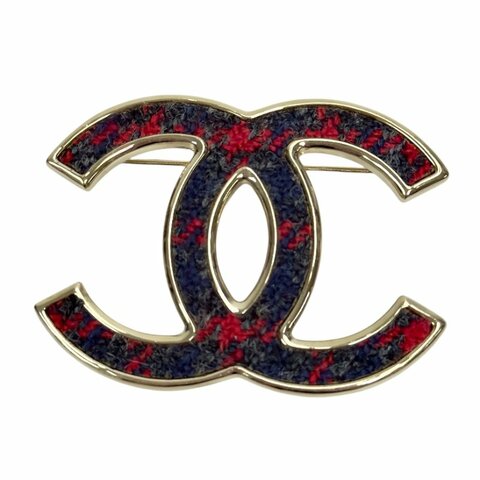CHANEL CC 粗花呢 胸針